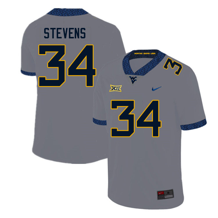 NCAA Men's Deshawn Stevens West Virginia Mountaineers Gray #34 Nike Stitched Football College Authentic Jersey XD23K47KM